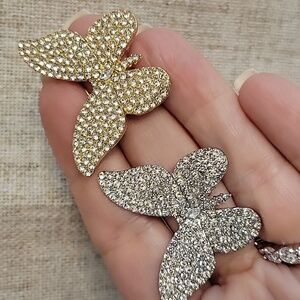 BUTTERFLY RHINESTONE BROOCH, Choice Of Color